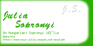 julia sopronyi business card